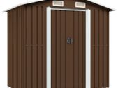 Garden Storage Shed Brown 204x132x186 cm Steel