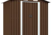 Garden Storage Shed Brown 204x132x186 cm Steel