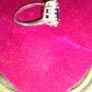 Lovely dressy blue and white stone ring , silver . Image 5
