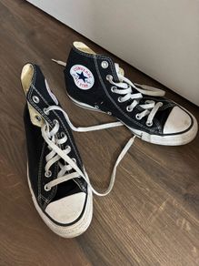 Converse high top trainers black white chucks size UK5.5