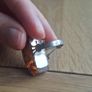 Vintage Soviet Era Baltic Amber Ring, Unusual Hallmark, Statement Piece Image 4