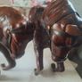 Vintage 1950s/60s Carved Wood wrapped in leather horses Image 7