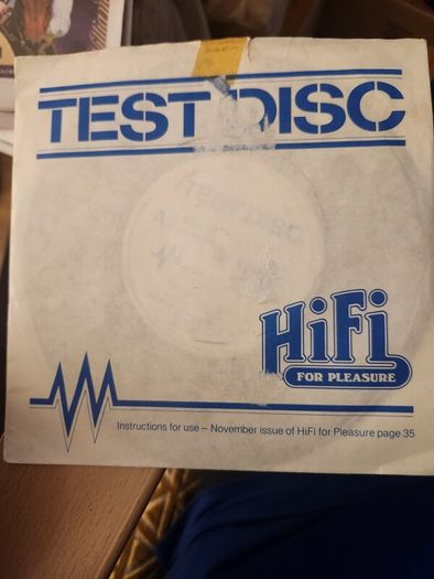 Test Disc. FOR TESTING AUDIO equipment lincluding speaker phase and level calibration. In good condition.