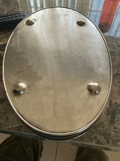 silver plated on copper sheffield oval tray