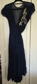 Mango navy wrap dress