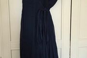 Mango navy wrap dress