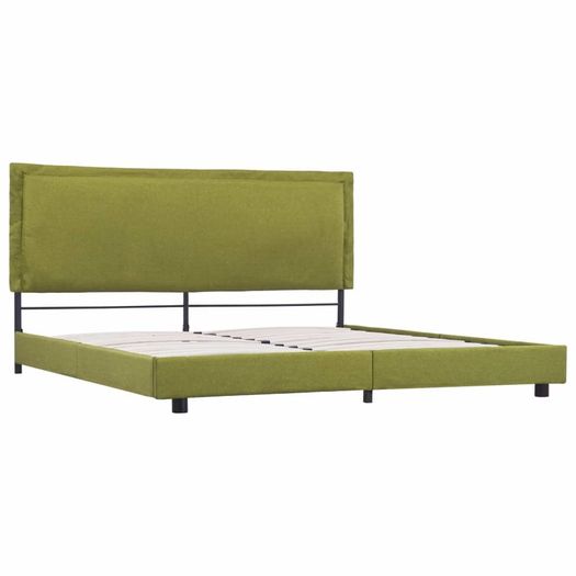 Bed Frame Green Fabric 150x200 cm