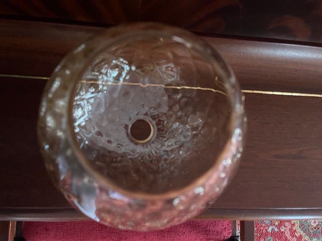 Glass Ceiling Light Shade In Prestine Vintage Condition. Stunning Gold / Amber Hue Colouring. Beautiful