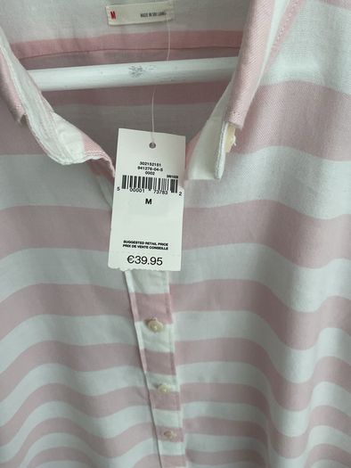 shirt bnwt Gap 100% cotton pink & white striped shirt size medium