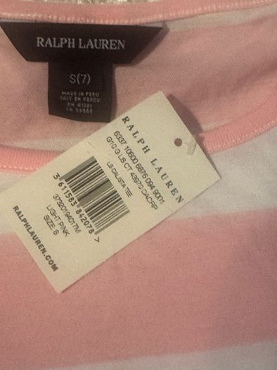 BNWT Ralph Lauren girls Calista tee light pink size S age 7 Free post