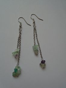Fluorite earrings, Drop earrings, Jewellery. Gemstone earrings