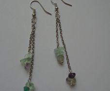 Fluorite earrings, Drop earrings, Jewellery. Gemstone earrings