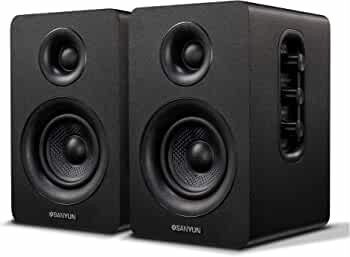 Active Bluetooth 5.0 Bookshelf Speakers  60W Carbon Fiber Speaker Unit Built-in 24bit DAC  Dynamic 3D Surround Sound 2.0 Computer PC Monitor Gaming Speakers AVAILABLE IN BLACK OR WHITE (FREE POSTAGE)