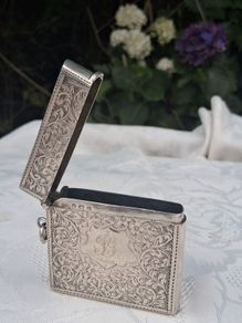 Sterling Silver Art Deco XL Vesta Case(67 grams)