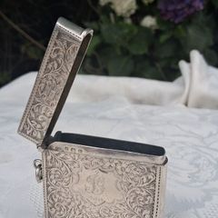 Sterling Silver Art Deco XL Vesta Case(67 grams)