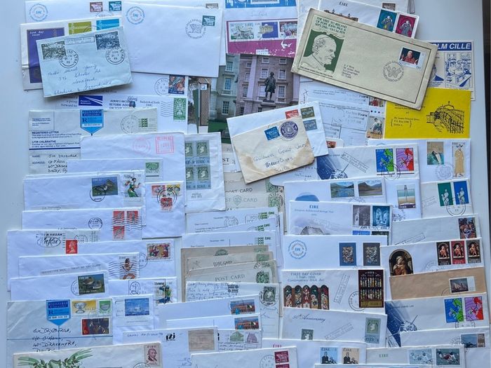 Irish FDC Envelopes Postcards Photos bundle Lot