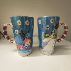 Snowman Ceramic Mugs Vintage.