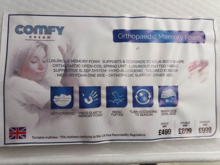 Brand New Tufted memory foam mattress All size Available with free home dilvery