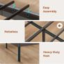 King Size Bed Frame 150x200 with Storage Upholstered Bed Frame with LED Lights & Charging Station Upholstered Storage Headboard/Under Bed Storage/Noise Free (King-150x200cm) Image 9