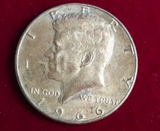 Vintage Half Dollar, Kennedy Half Dollar, 1966