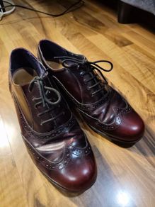 Clarks Burgundy Leather Brogues Size 40