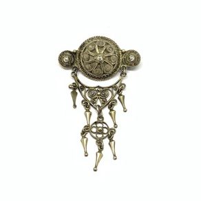 Rare antique silver Norwegian Solje brooch