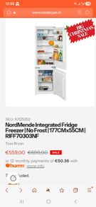 Nordmende integrated fridge freezer