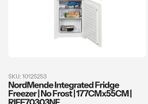 Nordmende integrated fridge freezer