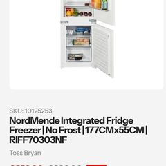 Nordmende integrated fridge freezer