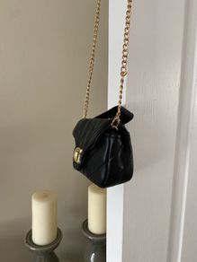 Cute Small Quilted black cross over bag