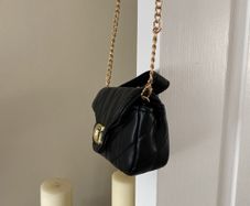 Cute Small Quilted black cross over bag