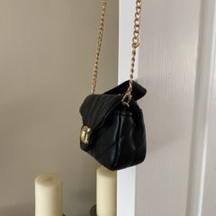 Cute Small Quilted black cross over bag