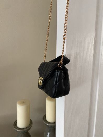 Cute Small Quilted black cross over bag