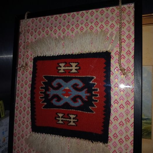 Eastern European Framed Kilim Wool Rug Sampler