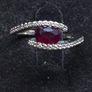 Vintage 9ct White Gold Ruby & Diamond Ring 375 Size 51.5 Image 7