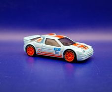 Hot Wheels Ford RS200 with custom wheels.