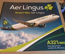 Large Aer Lingus A321neo Magnetic Aviation Sign / Poster 85cm x 75cm