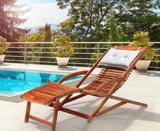 Sun lounger Sunbed Wooden Lounger Garden Furniture Hammock Foldable