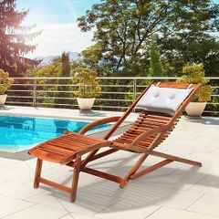 Sun lounger Sunbed Wooden Lounger Garden Furniture Hammock Foldable