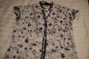 White and navy blouse