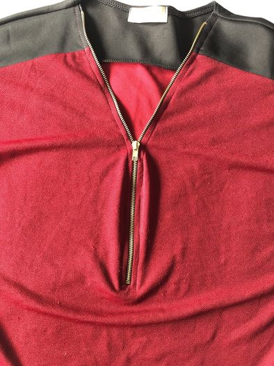 Burgundy and Black Zip Top