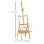 Vinsetto Easel, Artist Easel, Height Adjustable, 1 Drawer, Natural + Black Image 3