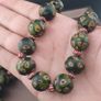 Antique Venetian Style Gabri Eyes & Chevron Glass Beads Necklace Strands Image 7