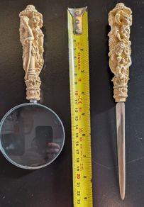 Metropolitan Museum of Art MMA Magnifying Glass & Letter Opener Faux Ivory Set