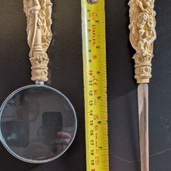 Metropolitan Museum of Art MMA Magnifying Glass & Letter Opener Faux Ivory Set