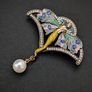 Art Nouveau Vintage Style Angel Lady Wings Fairy Pearl Brooch Pin Image 4