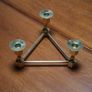 Triangular Brass Candelabra by Lars Bergsten for Gusum, Sweden, 1960s. Image 8