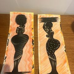 Set of 2 African Artworks from Langa Township, Cape Town
