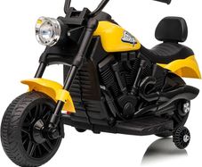 Children's Electric Motorcycle, 6V Electric Car for Children with Music and Lights, Soft Start and Suspension, Children's Light Motorcycle with 2 Training Wheels for 3-6 Years