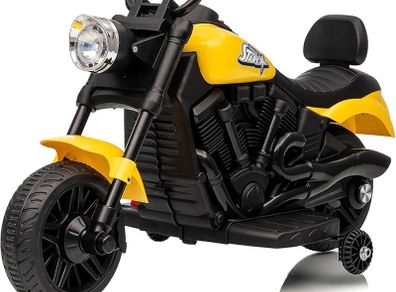 Children's Electric Motorcycle, 6V Electric Car for Children with Music and Lights, Soft Start and Suspension, Children's Light Motorcycle with 2 Training Wheels for 3-6 Years
